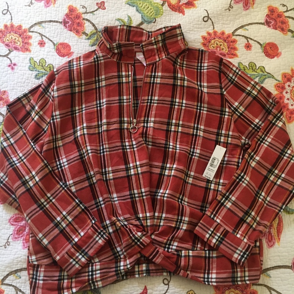 NoBo plus plaid flannel pullover
